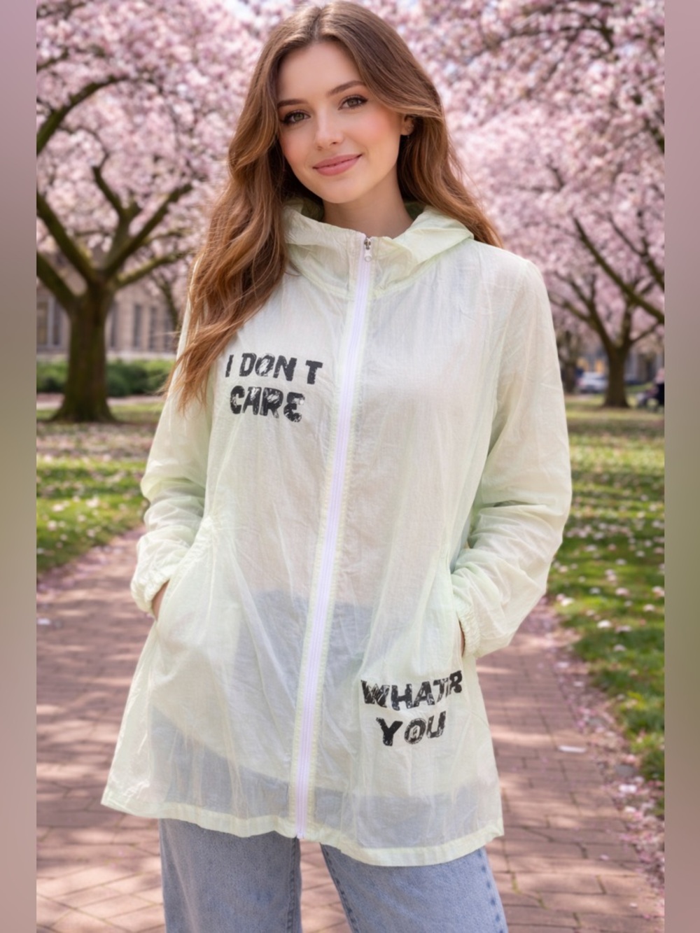 Edgy Graphic Green Oversized Grunge Lite Windbreaker Athleisure  Streetwear L